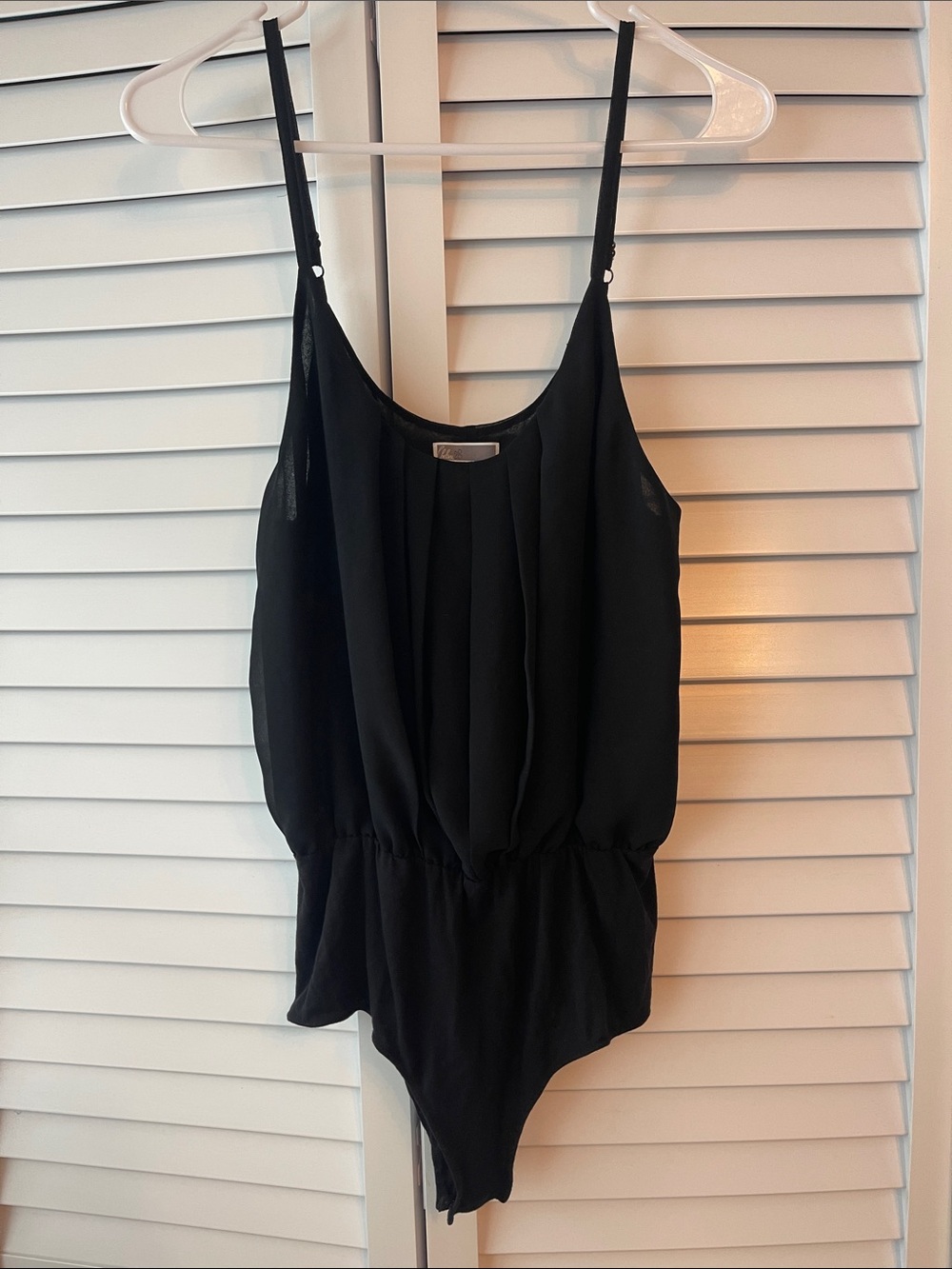 Chelsea28 Black Draped One-Piece Bodysuit